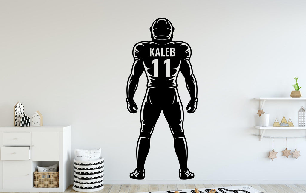 American Football Wall Decal, Custom name Football Wall sticker, Personalized gift Football wall art Kids room Decal 151DE