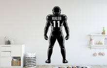 Load image into Gallery viewer, American Football Wall Decal, Custom name Football Wall sticker, Personalized gift Football wall art Kids room Decal 151DE