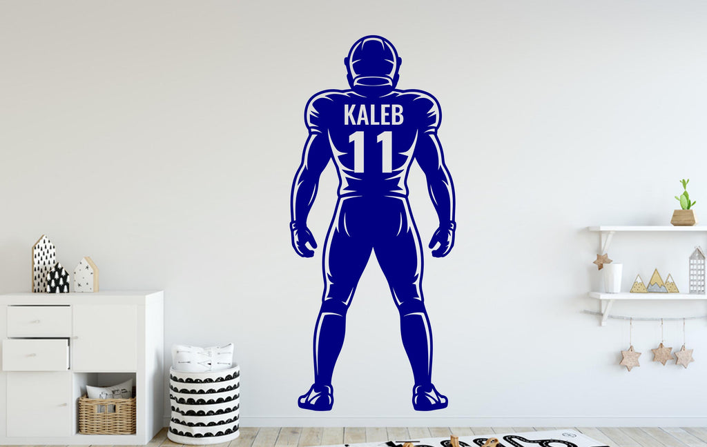 American Football Wall Decal, Custom name Football Wall sticker, Personalized gift Football wall art Kids room Decal 151DE