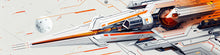 Load image into Gallery viewer, Futuristic Circuit Lamborghini Wrap | Orange Silver Vinyl Design | Gift for Him | Holiday Car Lover Gift | Supercar Art Wrap