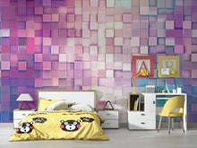 Load image into Gallery viewer, 3D Cube Wall Mural Wallpaper, Modern Geometric Wall Decor, Bold Colorful Wallpaper, Stylish Kids Room Accent, Unique Gift For Home