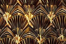 Load image into Gallery viewer, Luxury Gold Art Deco Wallpaper, 3D Geometric Wall Mural, Modern Glam Wall Decor, Stylish Bold Accent For Bedroom Living Room Office