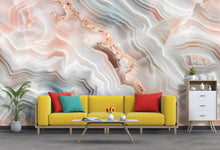 Load image into Gallery viewer, Agate Stone Wallpaper, Crystal Wall Mural, Luxury Geode Design, Modern Abstract Wall Decor, Peel and Stick Stylish Room Accent Wallpaper
