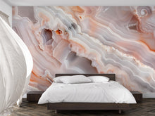Load image into Gallery viewer, Agate Geode Wallpaper, Crystal Stone Wall Mural, Luxury Modern Abstract Decor, Bold Stylish Accent Wall, Elegant Peel and Stick Wall Art