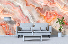 Load image into Gallery viewer, Bold Agate Geode Wallpaper, Crystal Stone Wall Mural, Luxury Modern Abstract Decor, Stylish Colorful Accent Wall, Elegant Peel and Stick
