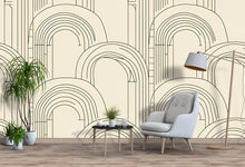 Load image into Gallery viewer, Modern Geometric Arch Wallpaper, Stylish Line Art Wall Decor, Bold Contemporary Removable Mural, Minimalist Abstract Peel And Stick Wall