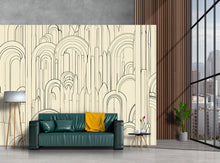 Load image into Gallery viewer, Modern Arch Wallpaper, Minimalist Geometric Line Art Wall Mural, Bold Contemporary Peel And Stick Wallpaper For Living Room, Bedroom