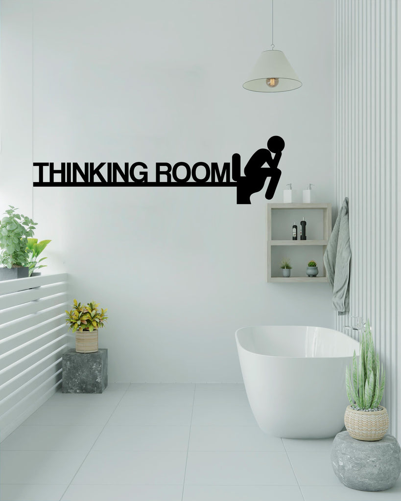 Bathroom Sign Decal, Office Bathroom Door Decal, Bathroom Door Sign, Thinking Room WC Sign Vinyl Bathroom Door Stickers, Funny Toilet 681LU