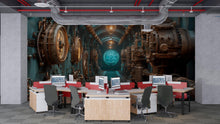 Load image into Gallery viewer, Steampunk Submarine Wallpaper, Bold Industrial Machine Wall Mural, Vintage Retro Sci Fi Peel And Stick Wallpaper For Office, Living Room