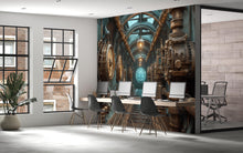 Load image into Gallery viewer, Steampunk Submarine Wallpaper, Bold Industrial Machine Wall Mural, Vintage Retro Sci Fi Peel And Stick Wallpaper For Office, Living Room
