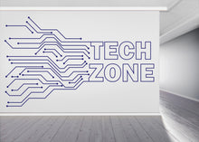 Load image into Gallery viewer, Technology Zone Vinyl Wall Art Decal, Circuit Board Wall Decal, Office Wall Decor, Business Software Wall Sticker, Computer It Decor 956RS
