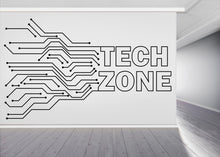 Load image into Gallery viewer, Technology Zone Vinyl Wall Art Decal, Circuit Board Wall Decal, Office Wall Decor, Business Software Wall Sticker, Computer It Decor 956RS
