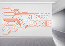 Load image into Gallery viewer, Technology Zone Vinyl Wall Art Decal, Circuit Board Wall Decal, Office Wall Decor, Business Software Wall Sticker, Computer It Decor 956RS
