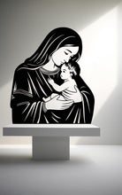 Load image into Gallery viewer, Virgin Mary Jesus Decal, Religious Wall Sign, Christian Wall Words, Church Sanctuary Wall Art, Church Wall Decor, Religious Wall Art 683LU