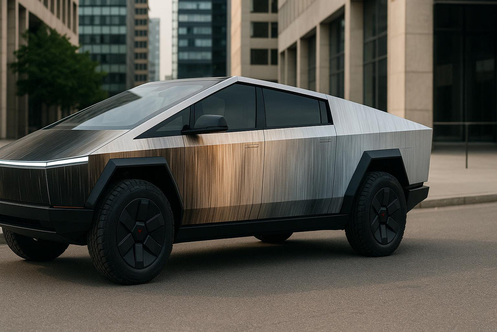 Brushed Steel Truck Wrap | Metallic Gradient Car Vinyl | Car Lover Gift for Him | Futuristic Vehicle Wrap | Holiday Luxury Car Lover Gift