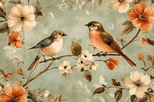 Load image into Gallery viewer, Vintage Birds Mural – Floral Botanical Wallpaper Wall Art Vn1002