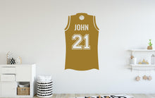 Load image into Gallery viewer, Basketball T shirt Wall Decal, Custom name Basketball Wall sticker, Personalized gift Basketball wall art Kids room Decal 152DE