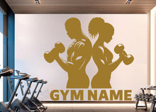 Load image into Gallery viewer, Couple Gym Wall Decal Custom Name Fitness Wall Art Decor Crossfit Wall Decal Crossfit Gift Home Gym Wall Sticker Motivational Decal 933RS