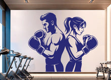 Load image into Gallery viewer, Boxing Couple Gym Wall Decal Fitness Wall Art Decor Crossfit Wall Decal Boxing Gift Home Gym Wall Sticker Motivational Decal 935RS