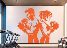 Load image into Gallery viewer, Boxing Couple Gym Wall Decal Fitness Wall Art Decor Crossfit Wall Decal Boxing Gift Home Gym Wall Sticker Motivational Decal 935RS