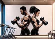 Load image into Gallery viewer, Couple Gym Wall Decal Fitness Wall Art Decor Crossfit Wall Decal Gym Gift Home Gym Wall Sticker Motivational Decal 936RS