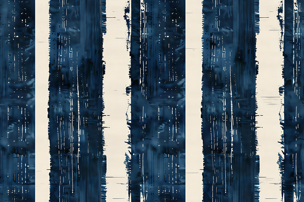 Navy Blue Striped Wallpaper | Modern Abstract Wall Mural | Bold Statement Wall Art Vn1032
