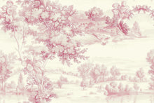 Load image into Gallery viewer, Pink Toile Wallpaper Mural | French Country Scenic Wall Decor | Romantic Vintage Accent Vn1035