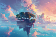 Load image into Gallery viewer, Fantasy Floating Island Wall Mural – Dreamy Sky Landscape Wallpaper for Kids Bedroom, Playroom or Creative Spaces Vn1084