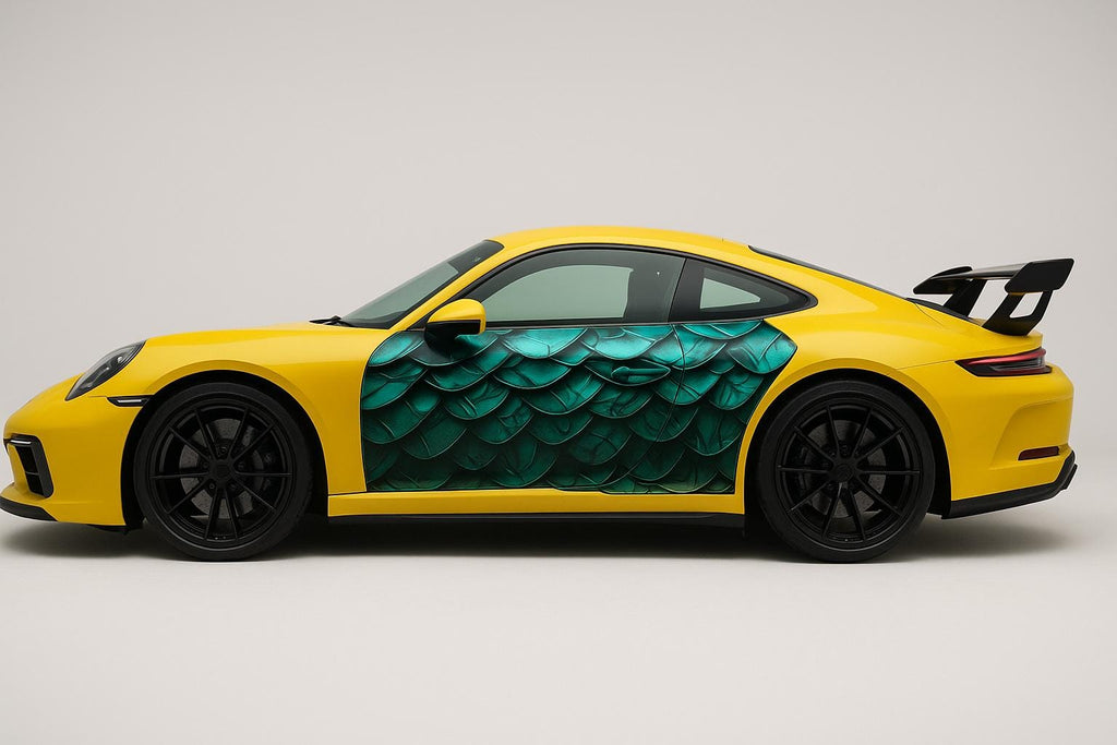 Green Scale Leaf Texture Car Wrap, Dragon Skin Vehicle Vinyl Wrap, Luxury Audi Car Graphic, Reptile Print Wrap, Exotic Look Car Gift, Unique