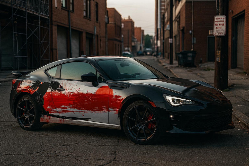 Samurai Car Wrap, Red Rising Sun JDM Vinyl Graphics for Sports Cars, Japanese Warrior Full Side Wrap, Drift Racing Gift, Custom Car