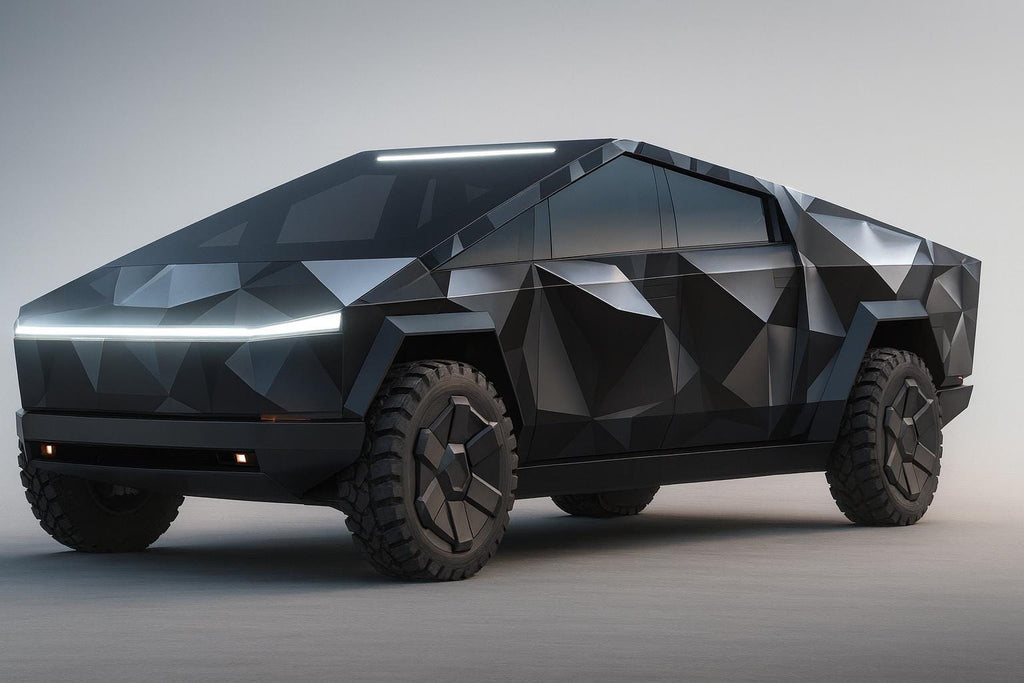 Futuristic Geometric Car Wrap, Matte Black Polygon Vinyl for Trucks and SUVs, Cyber Design Vehicle Wrap, Luxury Gift for Car Enthusiasts