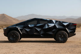 Futuristic Geometric Car Wrap, Matte Black Polygon Vinyl for Trucks and SUVs, Cyber Design Vehicle Wrap, Luxury Gift for Car Enthusiasts