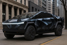 Load image into Gallery viewer, Futuristic Geometric Car Wrap, Matte Black Polygon Vinyl for Trucks and SUVs, Cyber Design Vehicle Wrap, Luxury Gift for Car Enthusiasts