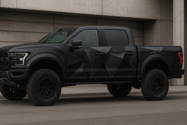 Matte Black Geometric Truck Wrap, Futuristic Polygon Vinyl Design for Pickup and SUV, Off-Road Car Wrap Gift for Him, Modern Holiday Vehicle