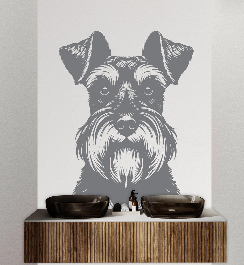 Schnauzer Dog wall decal Dog decor Dog kids Dog wall art Decal Dog Lover Animals Dog Wall Bathroom Wall Decals Stickers Vinyl 143DE