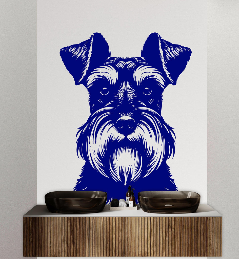 Schnauzer Dog wall decal Dog decor Dog kids Dog wall art Decal Dog Lover Animals Dog Wall Bathroom Wall Decals Stickers Vinyl 143DE