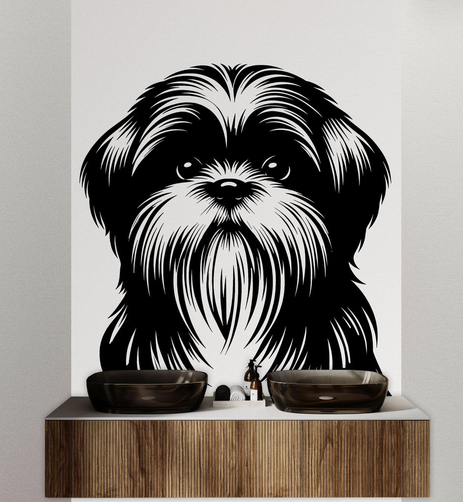 Shih tzu Dog wall decal Dog decor Dog kids Dog wall art Decal Dog Lover Animals Dog Wall Bathroom Wall Decals Stickers Vinyl 144DE