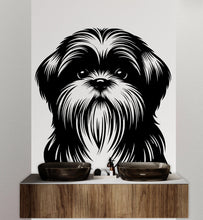 Load image into Gallery viewer, Shih tzu Dog wall decal Dog decor Dog kids Dog wall art Decal Dog Lover Animals Dog Wall Bathroom Wall Decals Stickers Vinyl 144DE