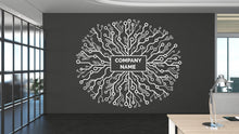 Load image into Gallery viewer, Custom Company Logo Wall Decal, Tech Circuit Wall Art with Business Name, Office Wall Decor, Startup Office Branding Wall Sticker 689LU