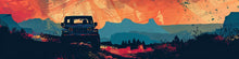 Load image into Gallery viewer, Adventure Car Wrap Mountain Sunset Offroad Design | Full Side Vinyl Graphic Wrap for Truck or 4x4 | Gift for Car Lovers