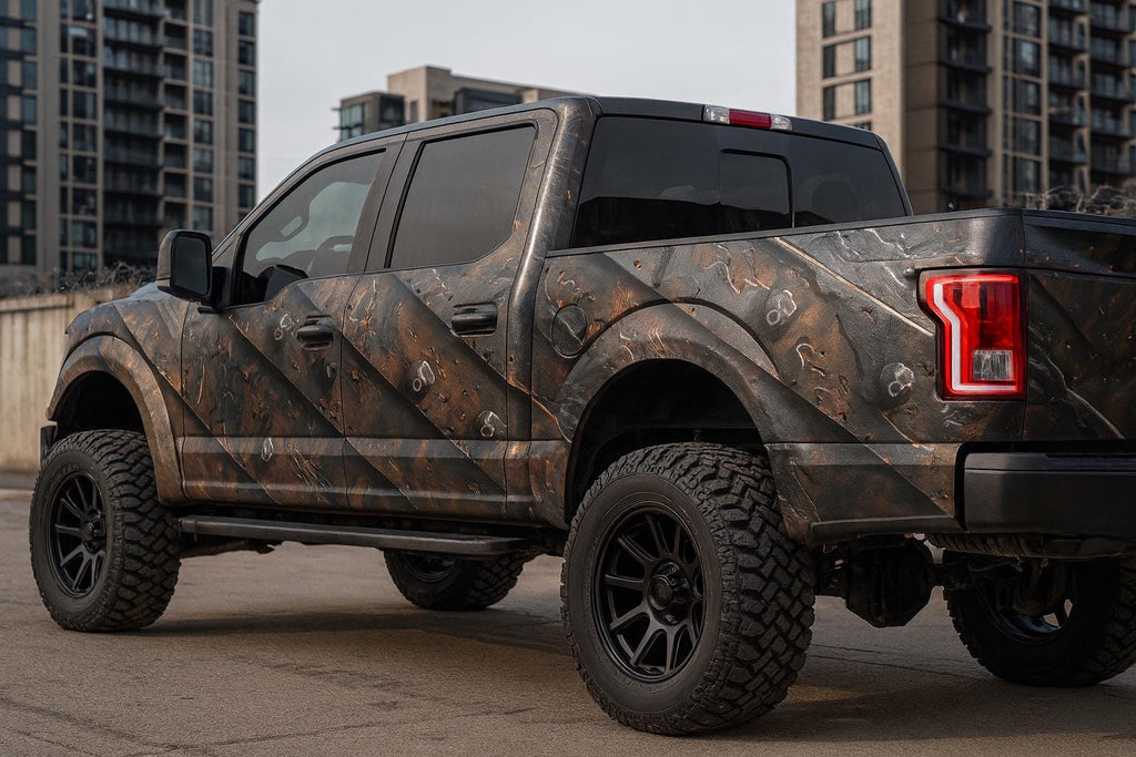 Armored Metal Truck Wrap | Industrial Rust Texture Vinyl Car Wrap | Custom 3D Vehicle Wrap for Pickup or SUV | Gift for Car Lovers