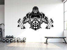 Load image into Gallery viewer, Gorilla Gym Wall Decor Lion Fitness Wall Art Gym Wall Decals Gorilla Wall Decal Crossfit Gifts Home Gym Wall Sticker Gym 690LU