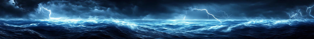 Blue Lightning Storm Boat Wrap – Electric Ocean Vinyl Wrap – Marine Grade Boat Decal – Custom Full Side Graphic Wrap – Thunder Wave Boat