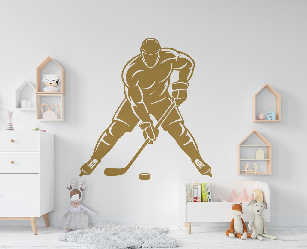 Hockey wall decal Sport Wall Decal Kids Decal Hockey player wall decor Gifts wall Vinyl Wall Sticker Boy Room 942RS