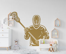 Load image into Gallery viewer, Lacrosse Player wall decal Sport Wall Decal Kids Decal Personalized Lacrosse wall Vinyl Wall Sticker Boy Room 944RS