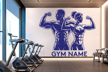 Load image into Gallery viewer, Couple Gym Wall Decal Custom Name Fitness Wall Art Decor Crossfit Wall Decal Crossfit Gift Home Gym Wall Sticker Motivational Decal 945RS