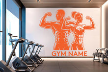 Load image into Gallery viewer, Couple Gym Wall Decal Custom Name Fitness Wall Art Decor Crossfit Wall Decal Crossfit Gift Home Gym Wall Sticker Motivational Decal 945RS