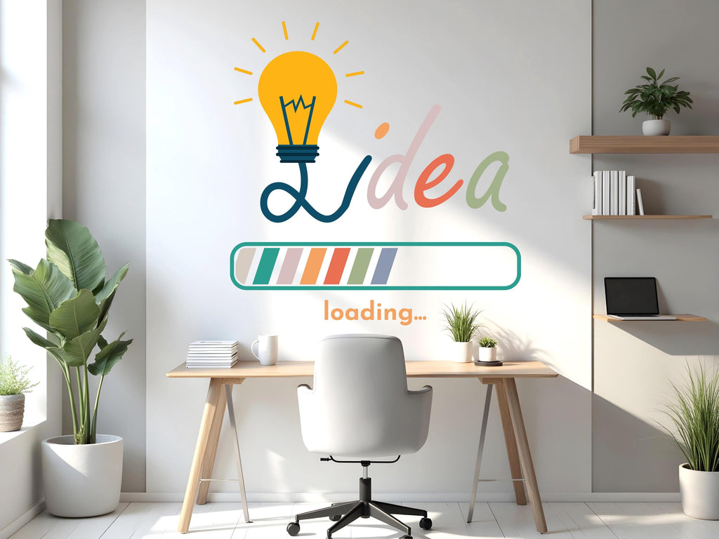 Idea Loading Office Wall Decal Idea Teamwork Business Worker Inspire Office Decoration Motivation Stickers Mural Unique Gift 947RS