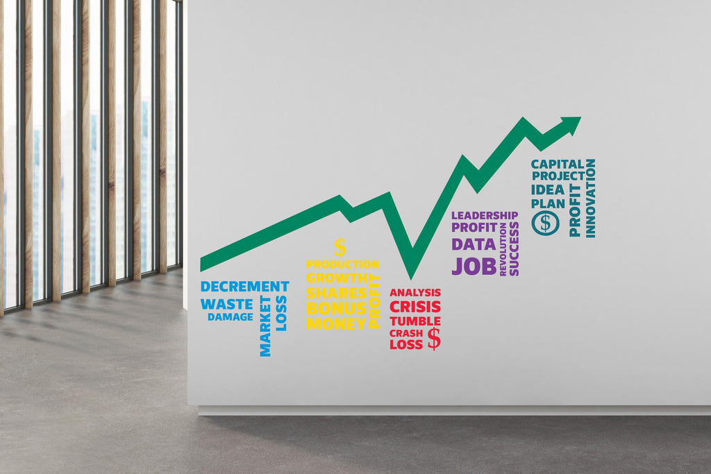 Finance Wall Decor Office Wall Decal Finance Idea Teamwork Business Worker Inspire Office Decoration Motivation Stickers Mural Gift 965RS