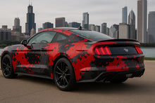 Load image into Gallery viewer, Urban Red Camo Car Wrap For Mustang | Custom Matte Vinyl | Military Style Street Wrap | Gift For Car Lovers | Stealth Racing Graphic